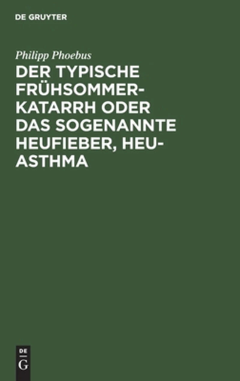 typische Frühsommer-Katarrh oder das sogenannte Heufieber, Heu-Asthma
