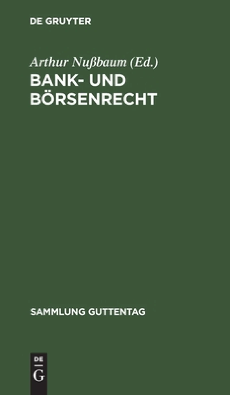 Bank- und Börsenrecht