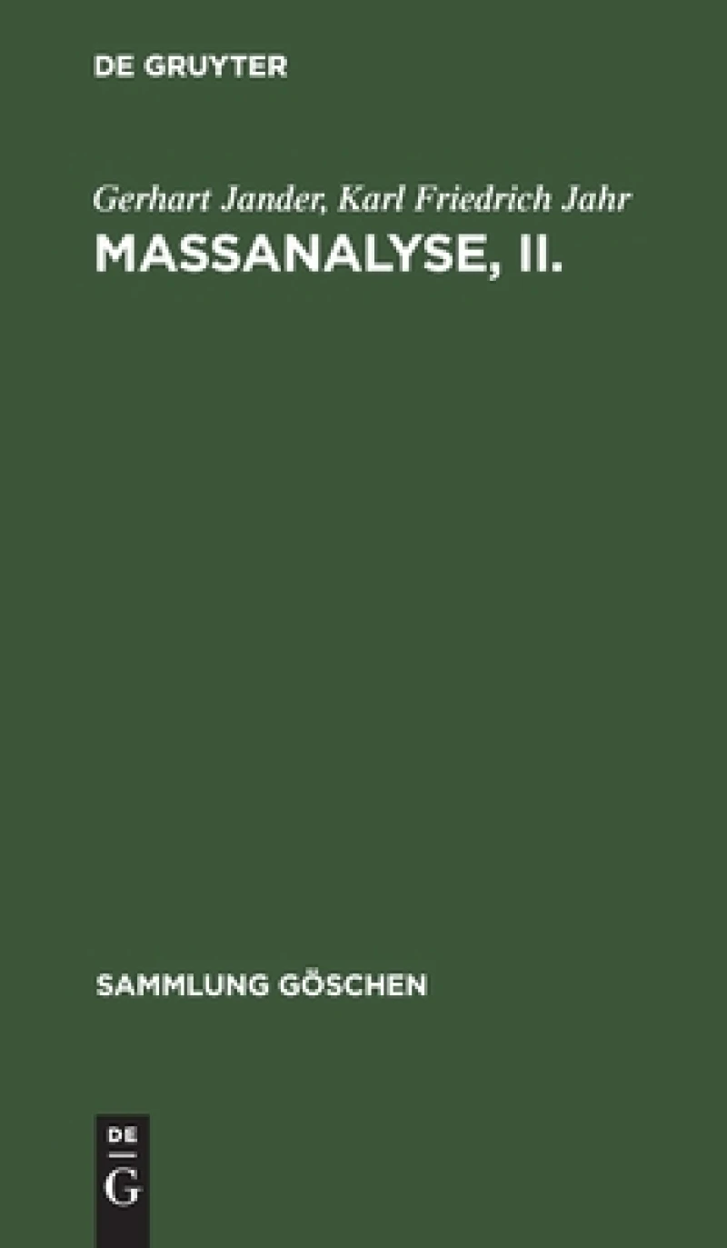 Maßanalyse, II.