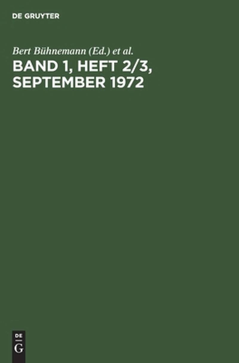 Band 1, Heft 2/3, September 1972