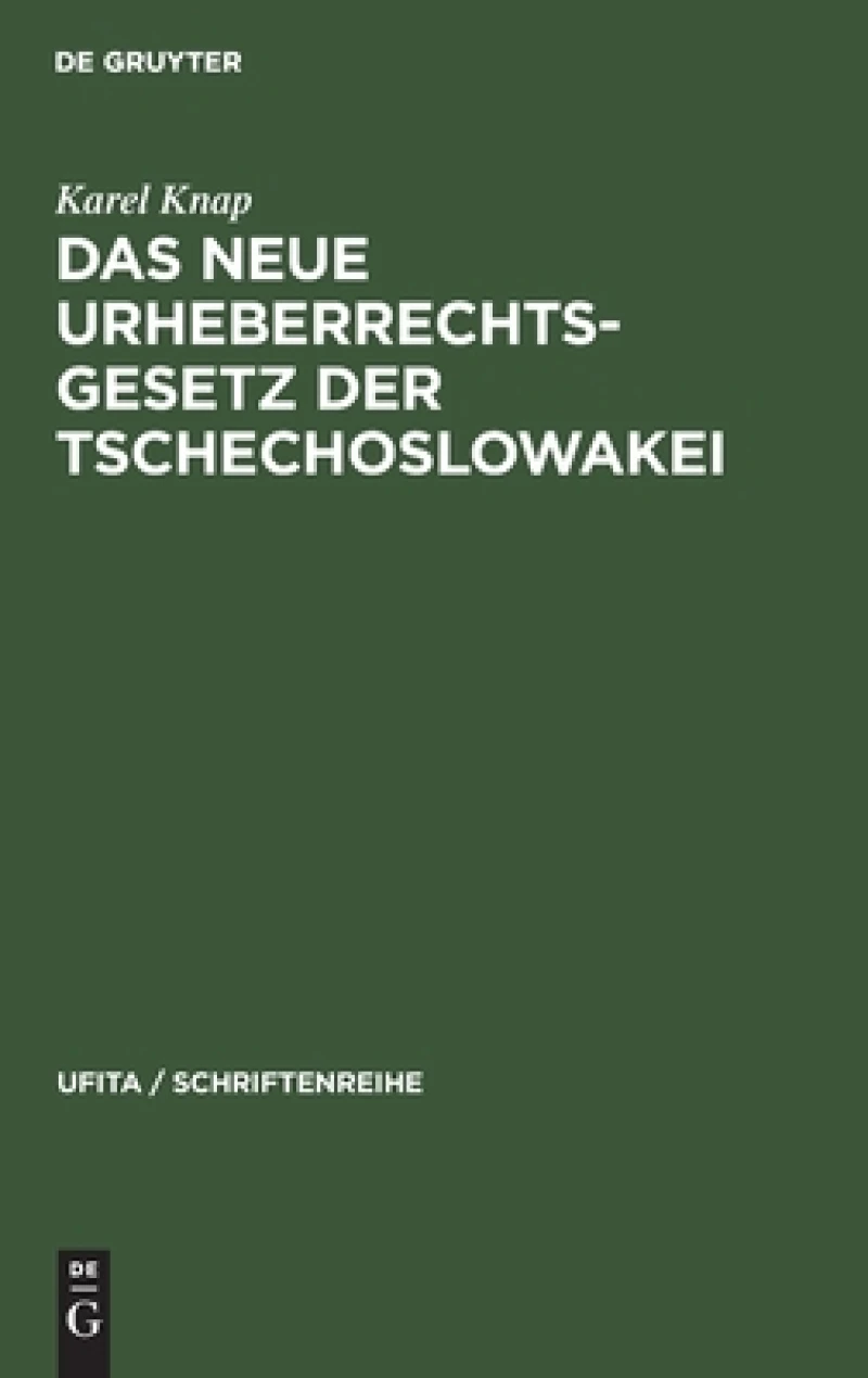 neue Urheberrechtsgesetz der Tschechoslowakei