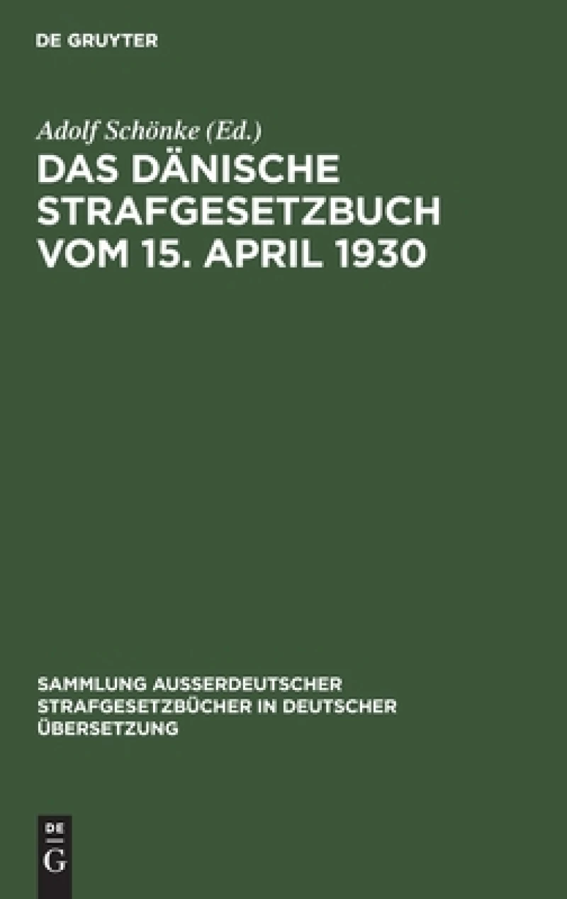 Dänische Strafgesetzbuch vom 15. April 1930
