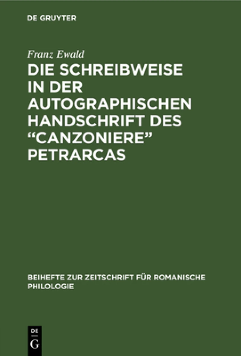 Schreibweise in der autographischen Handschrift des “Canzoniere” Petrarcas