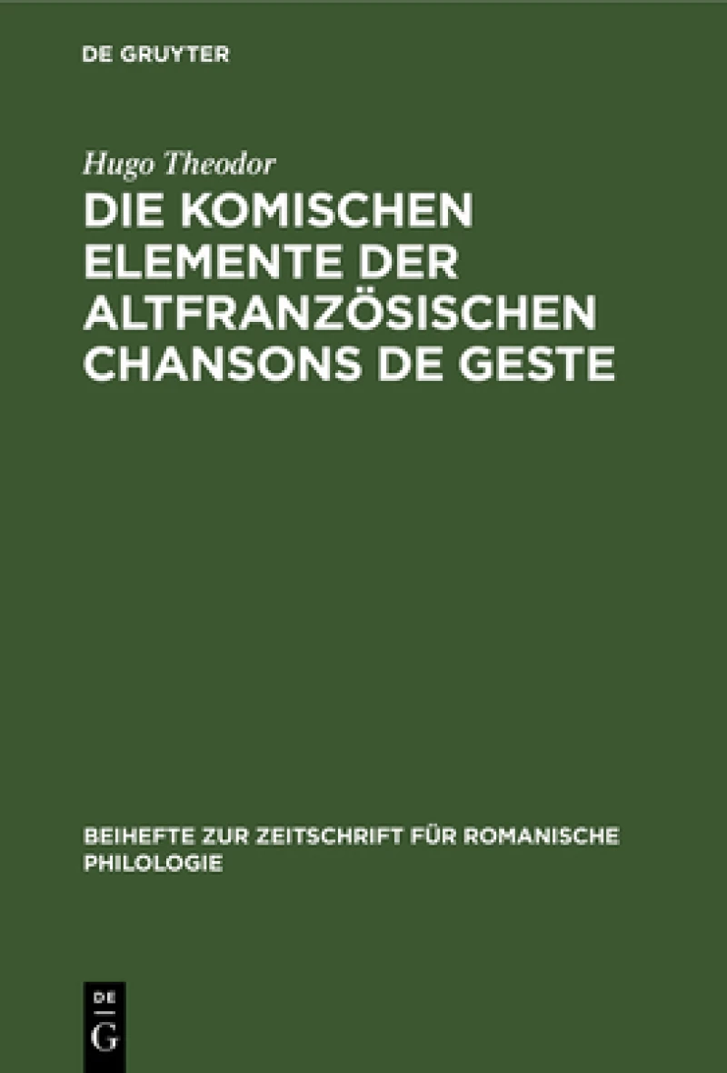 komischen Elemente der altfranzösischen chansons de geste