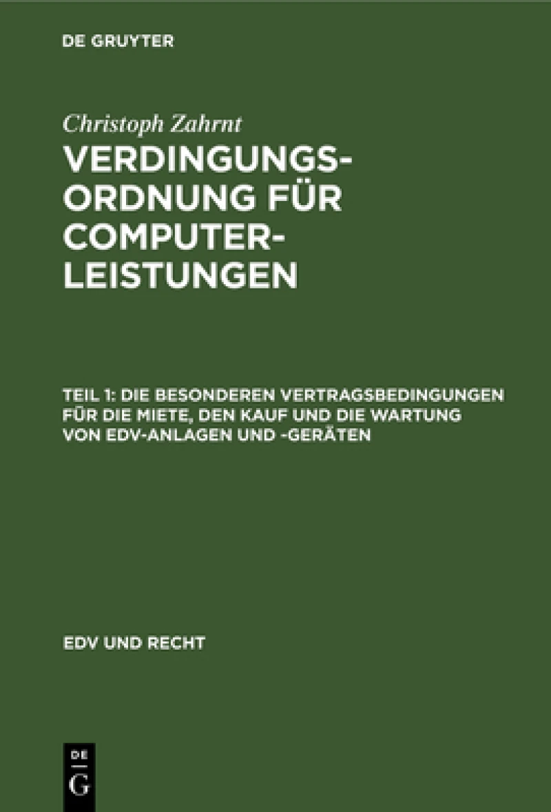 Besonderen Vertragsbedingungen für die Miete, den Kauf und die Wartung von EDV-Anlagen und -Geräten