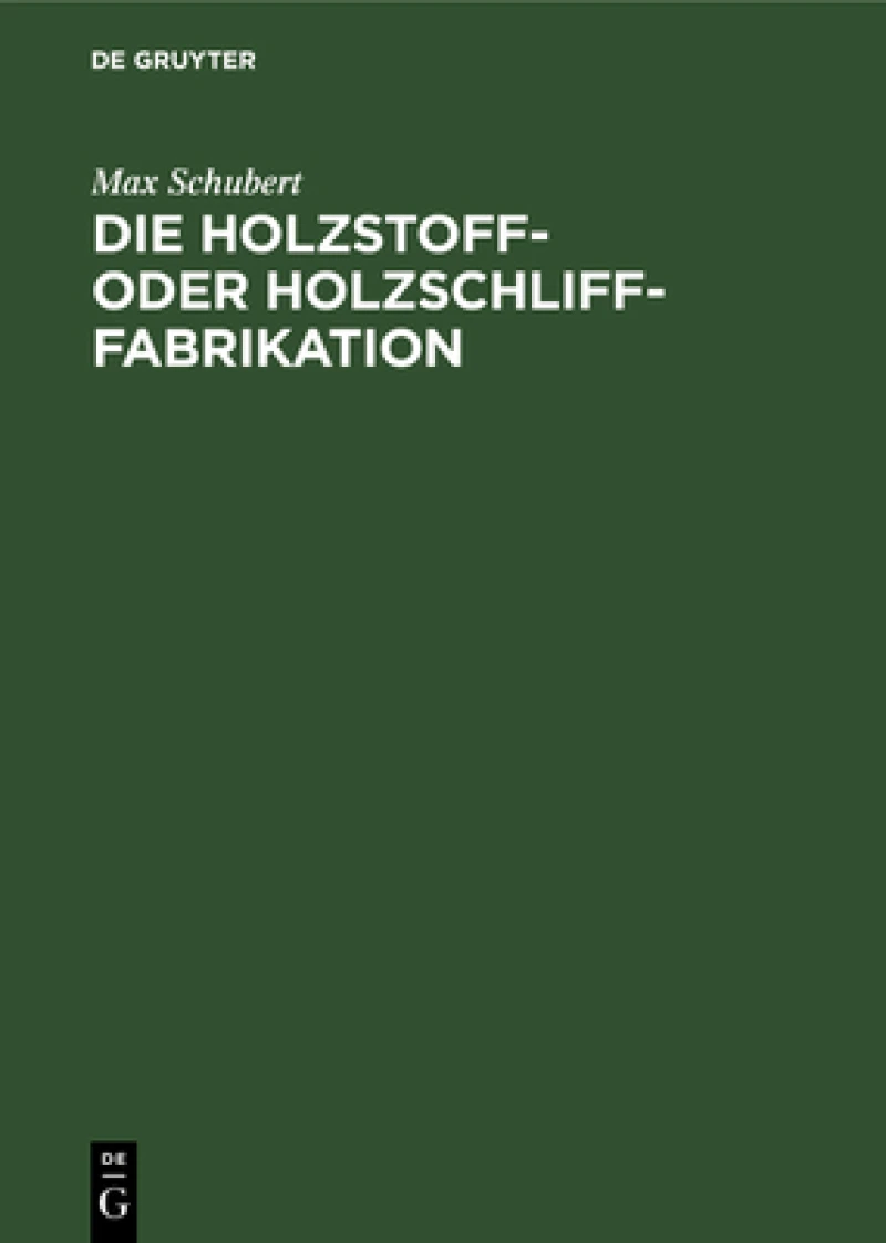 Holzstoff- oder Holzschliff-Fabrikation