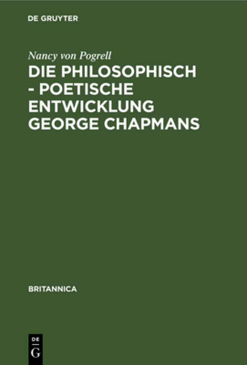 philosophisch - poetische Entwicklung George Chapmans