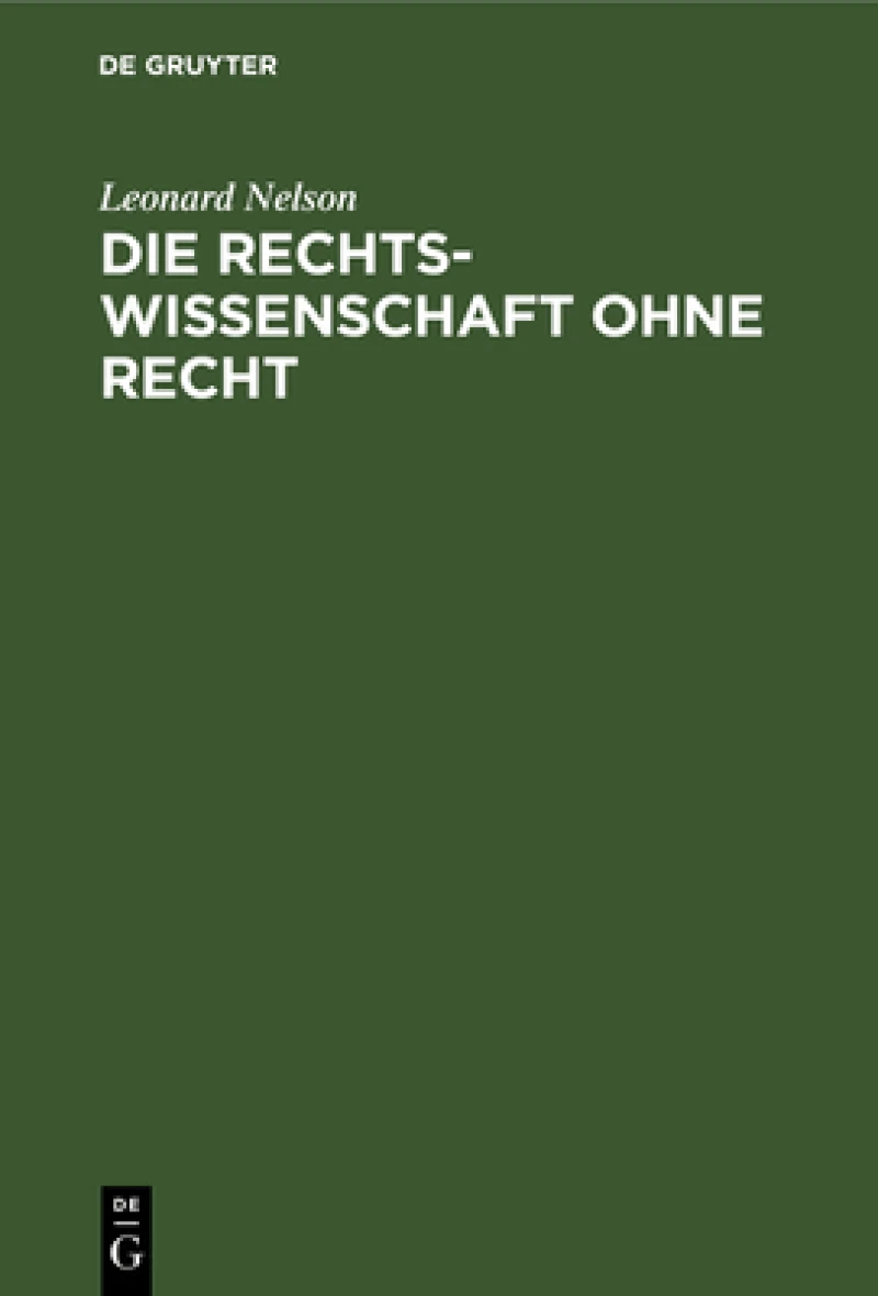 Rechtswissenschaft ohne Recht