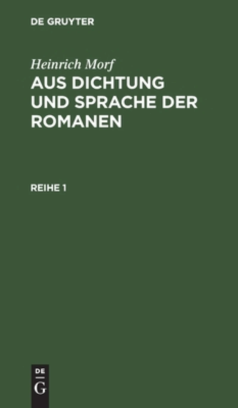 Aus Dichtung und Sprache der Romanen. Reihe 1