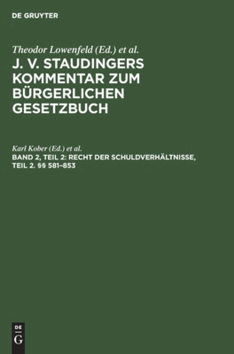 Recht der Schuldverhältnisse, Teil 2. §§ 581–853