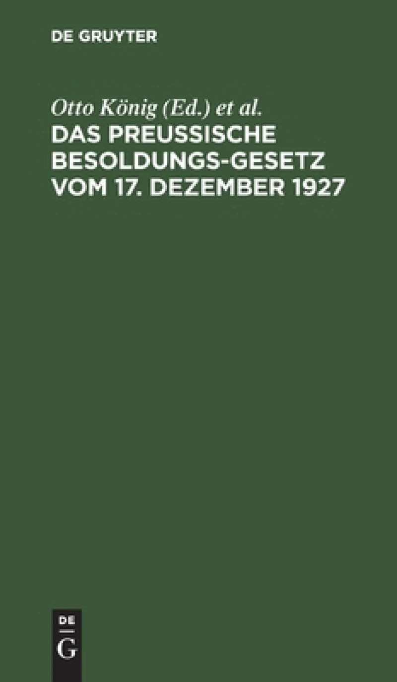 preußische Besoldungsgesetz vom 17. Dezember 1927