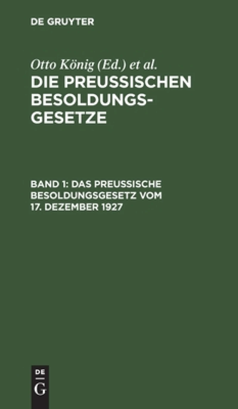 Preußische Besoldungsgesetz vom 17. Dezember 1927