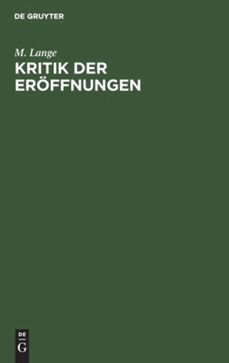Kritik Der Eröffnungen