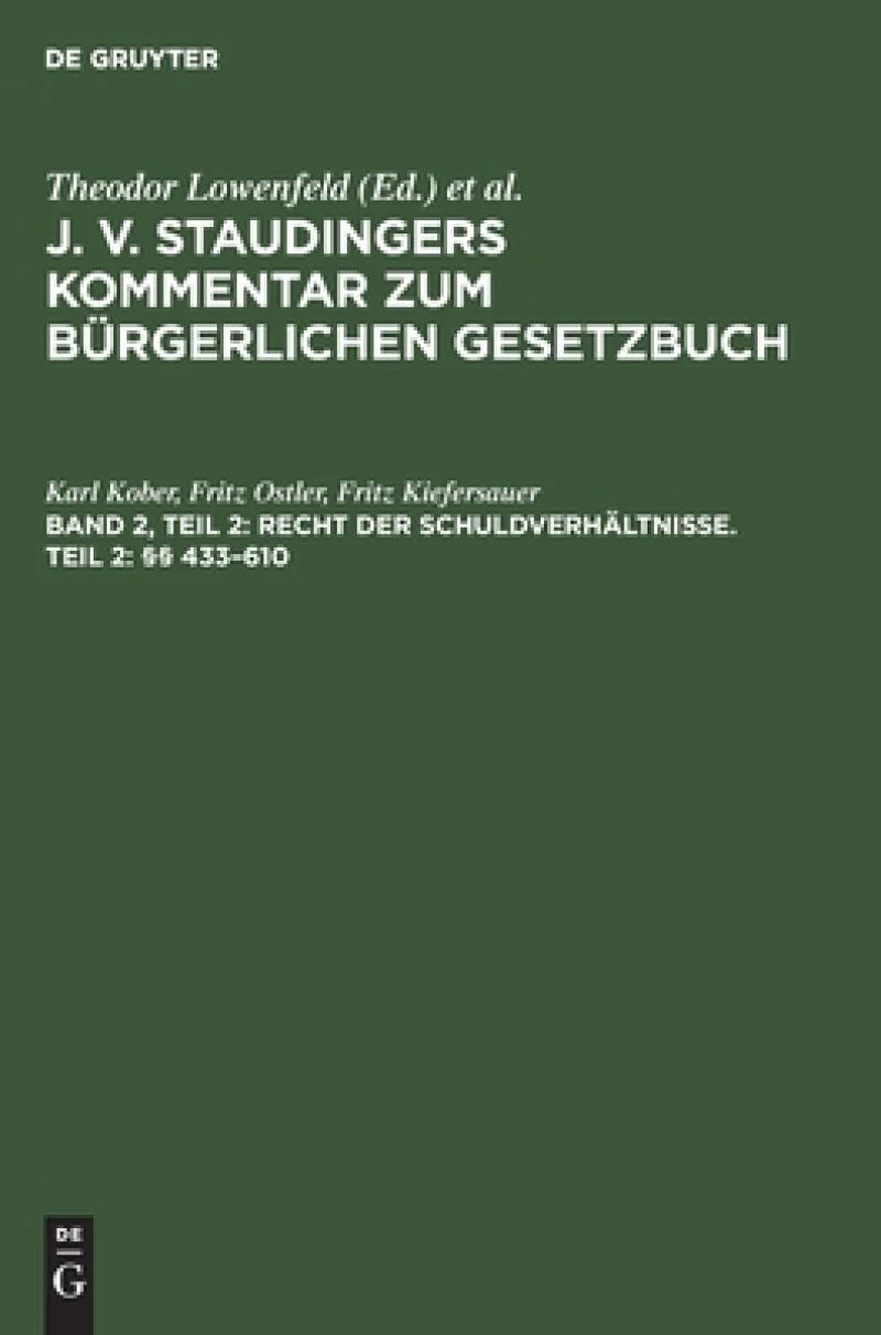 Recht der Schuldverhältnisse. Teil 2: §§ 433–610