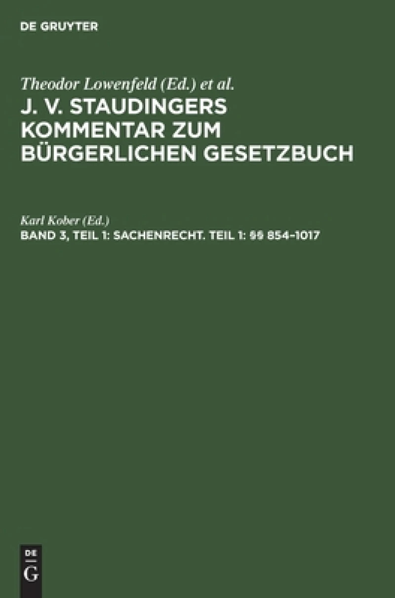 Sachenrecht. Teil 1: §§ 854–1017