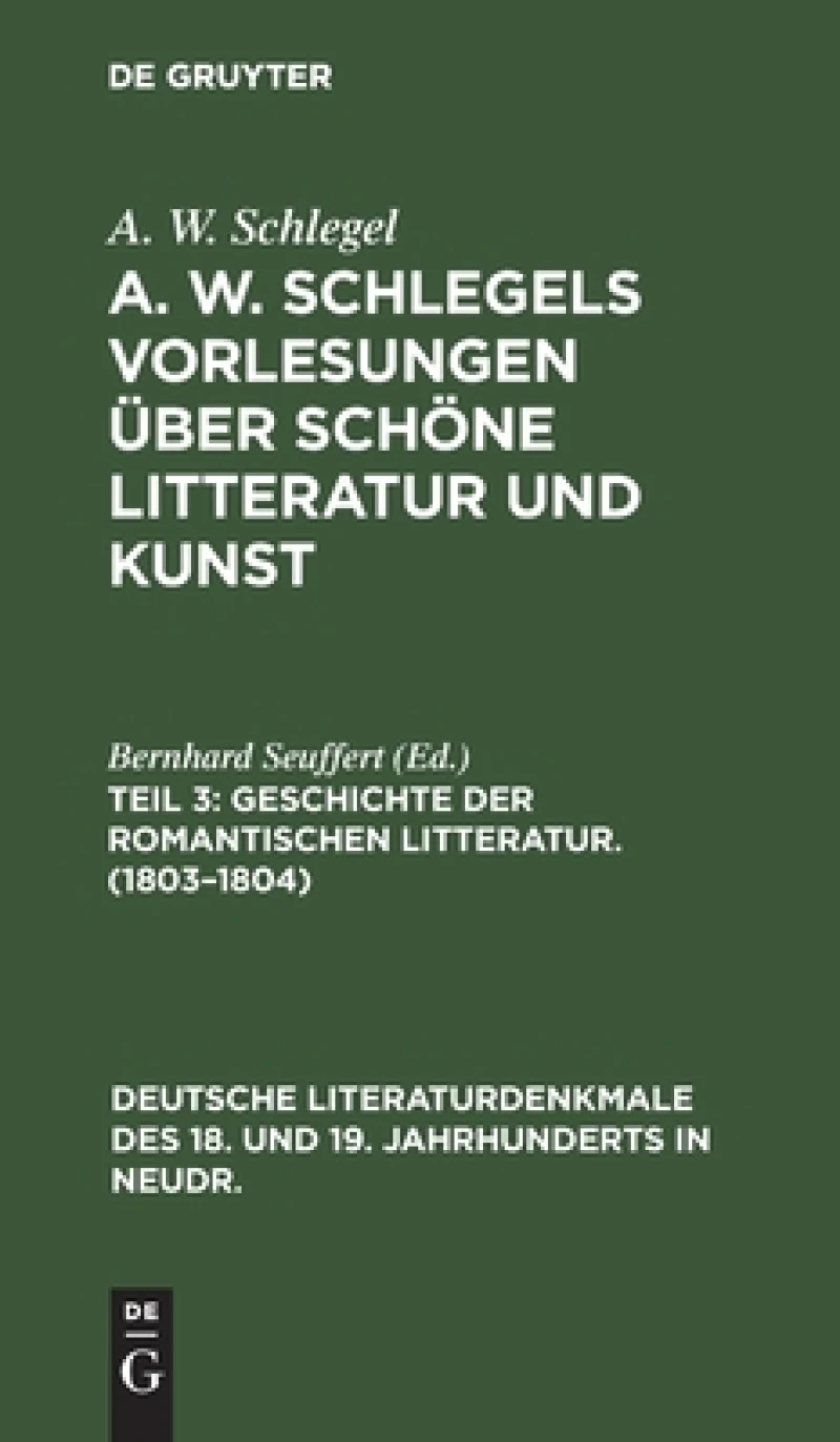 Geschichte der Romantischen Litteratur. (1803–1804)