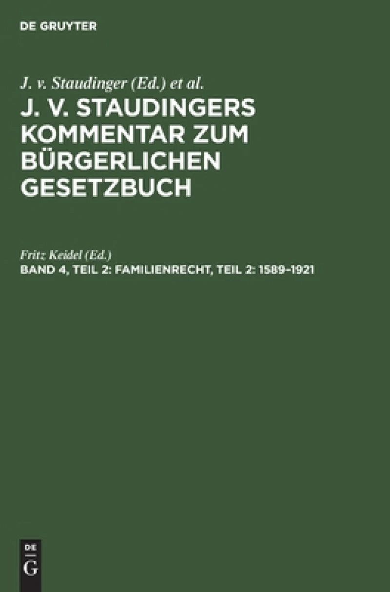 Familienrecht, Teil 2: 1589–1921