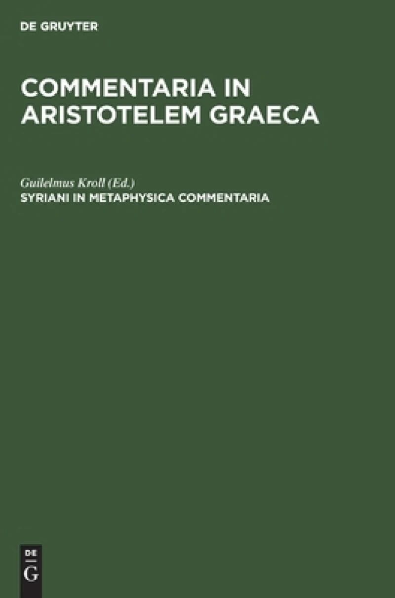 Syriani in metaphysica commentaria