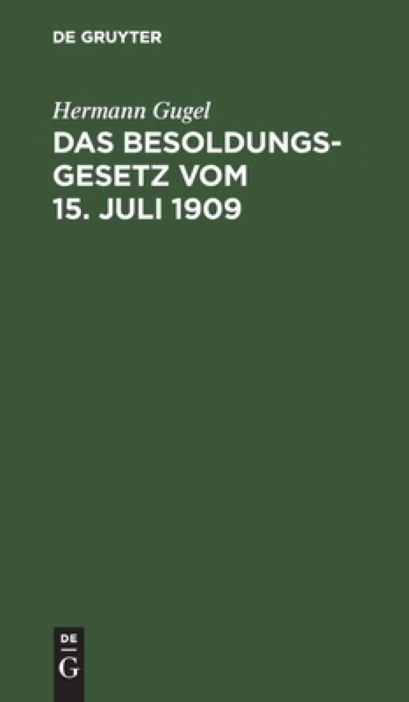 Besoldungsgesetz vom 15. Juli 1909