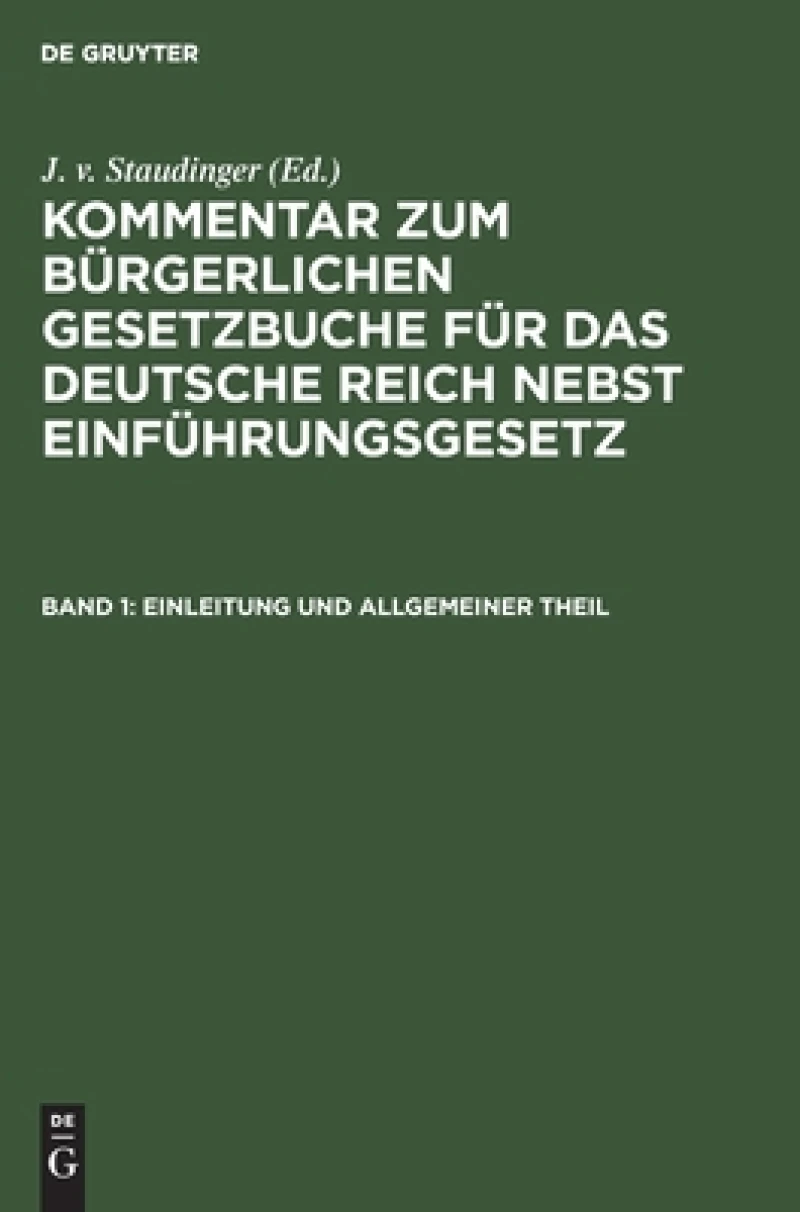 Einleitung und Allgemeiner Theil