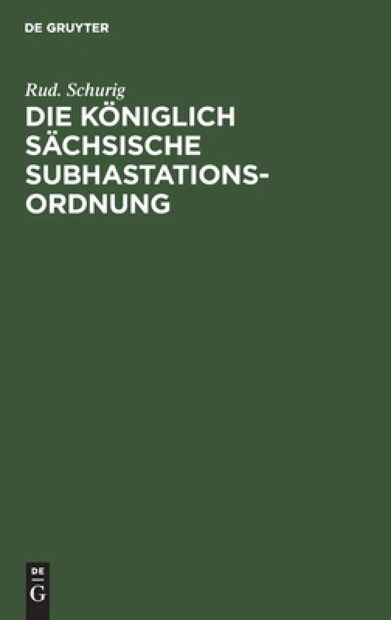 Königlich Sächsische Subhastationsordnung