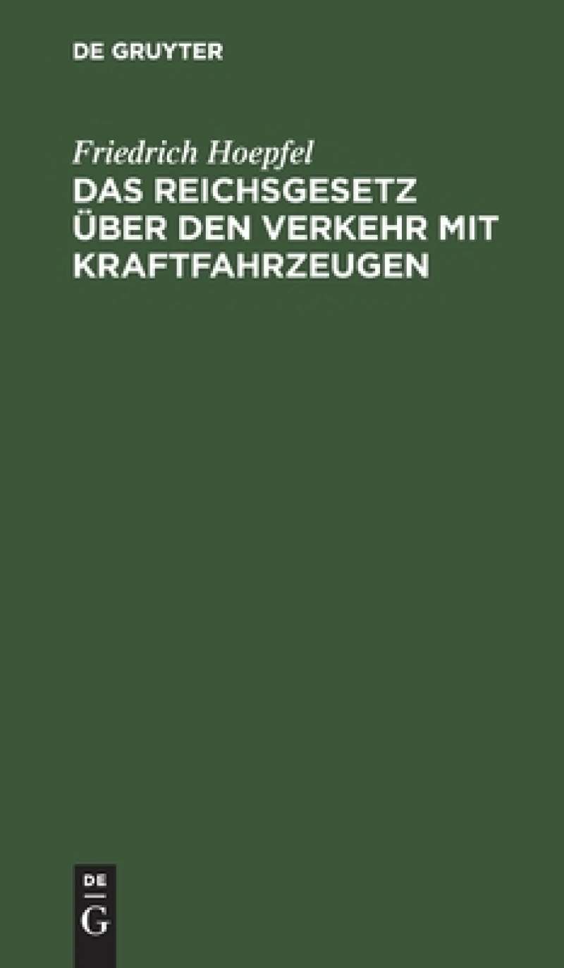 Reichsgesetz über den Verkehr mit Kraftfahrzeugen