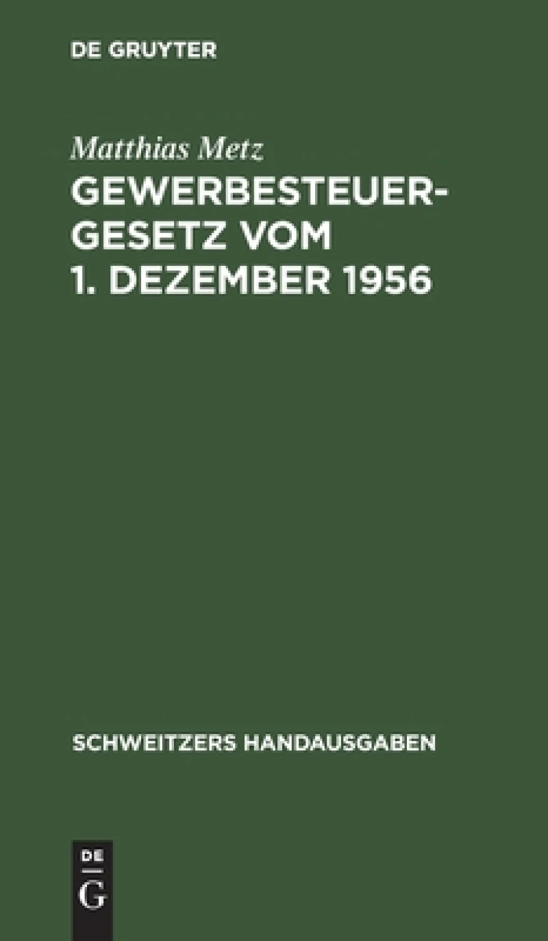 Gewerbesteuergesetz Vom 1. Dezember 1956
