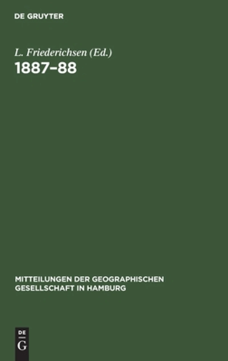 Mitteilungen der Geographischen Gesellschaft in Hamburg 1887–88