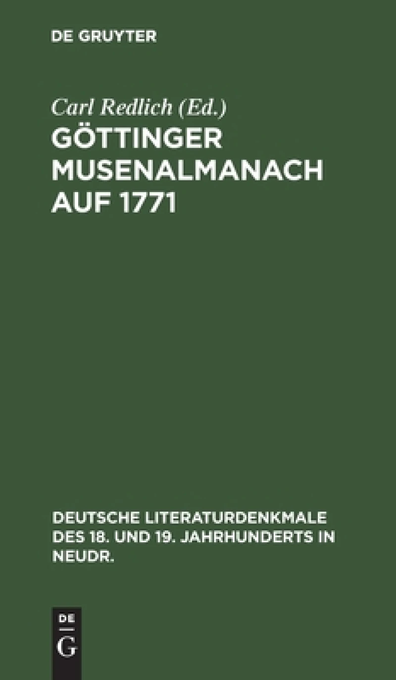 Göttinger Musenalmanach Auf 1771