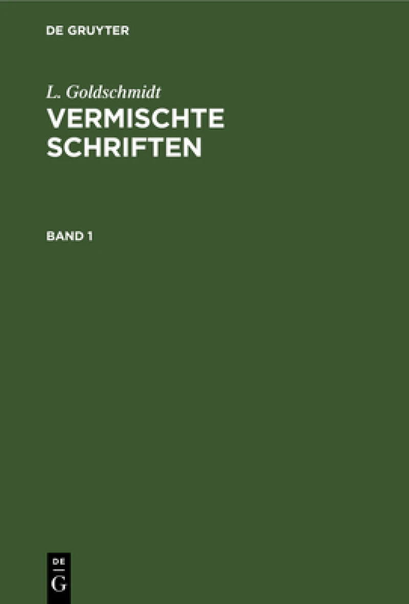 Vermischte Schriften. Band 1