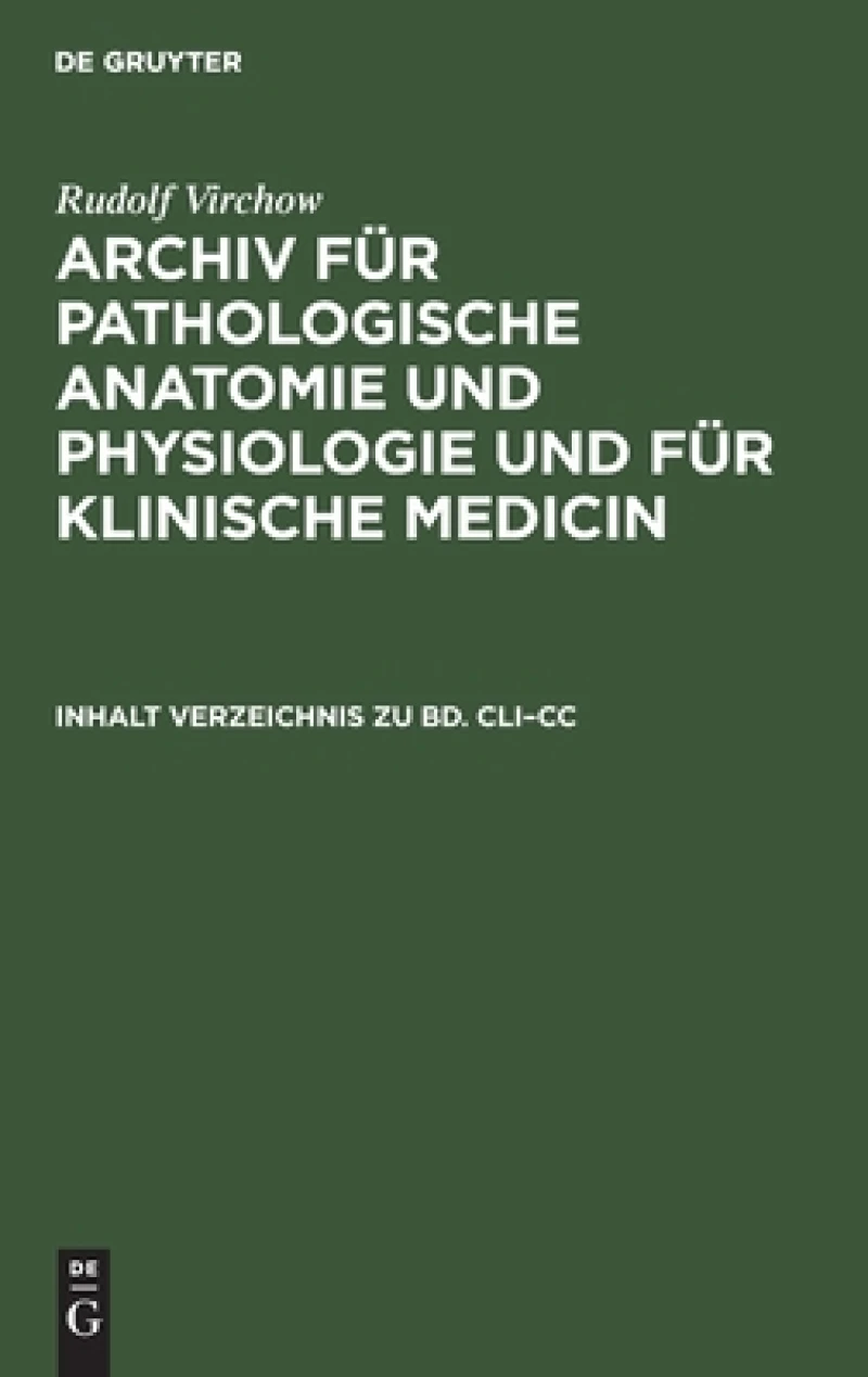 Inhalt Verzeichnis zu Bd. CLI–CC