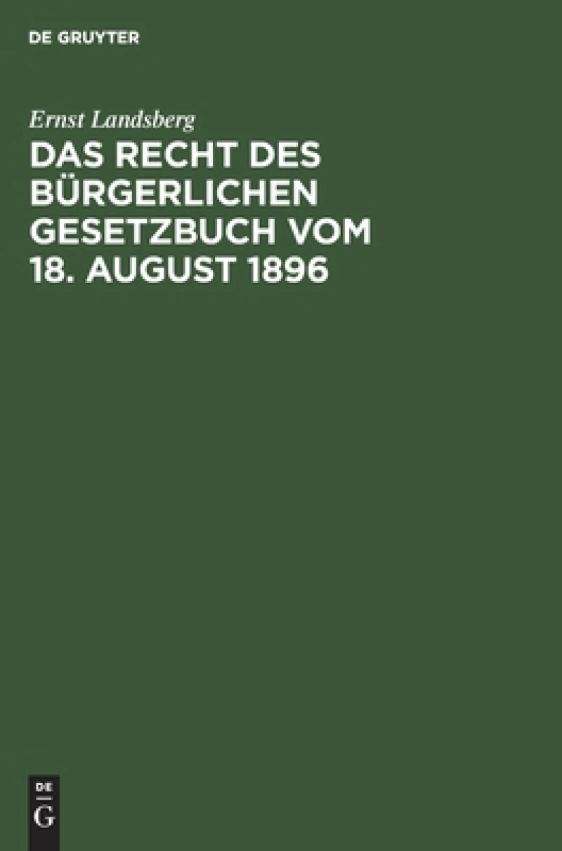 Recht des Bürgerlichen Gesetzbuch vom 18. August 1896