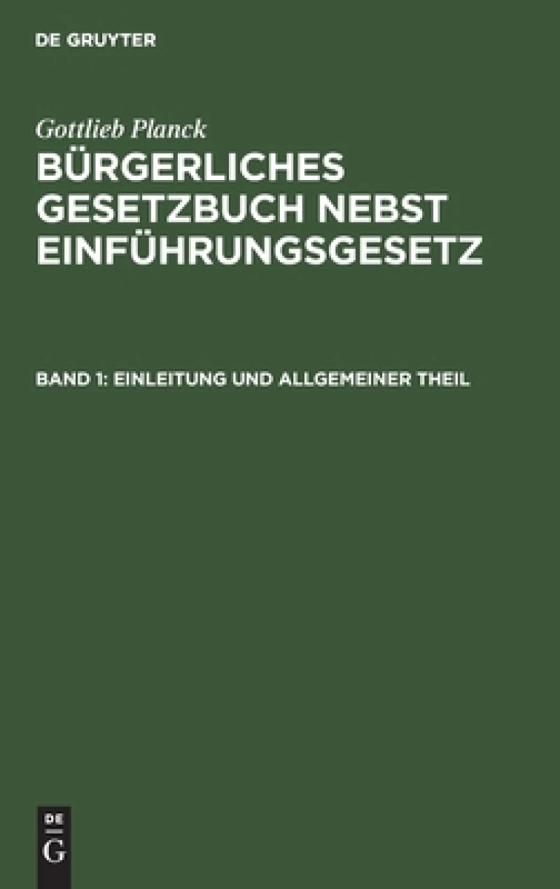 Einleitung und Allgemeiner Theil