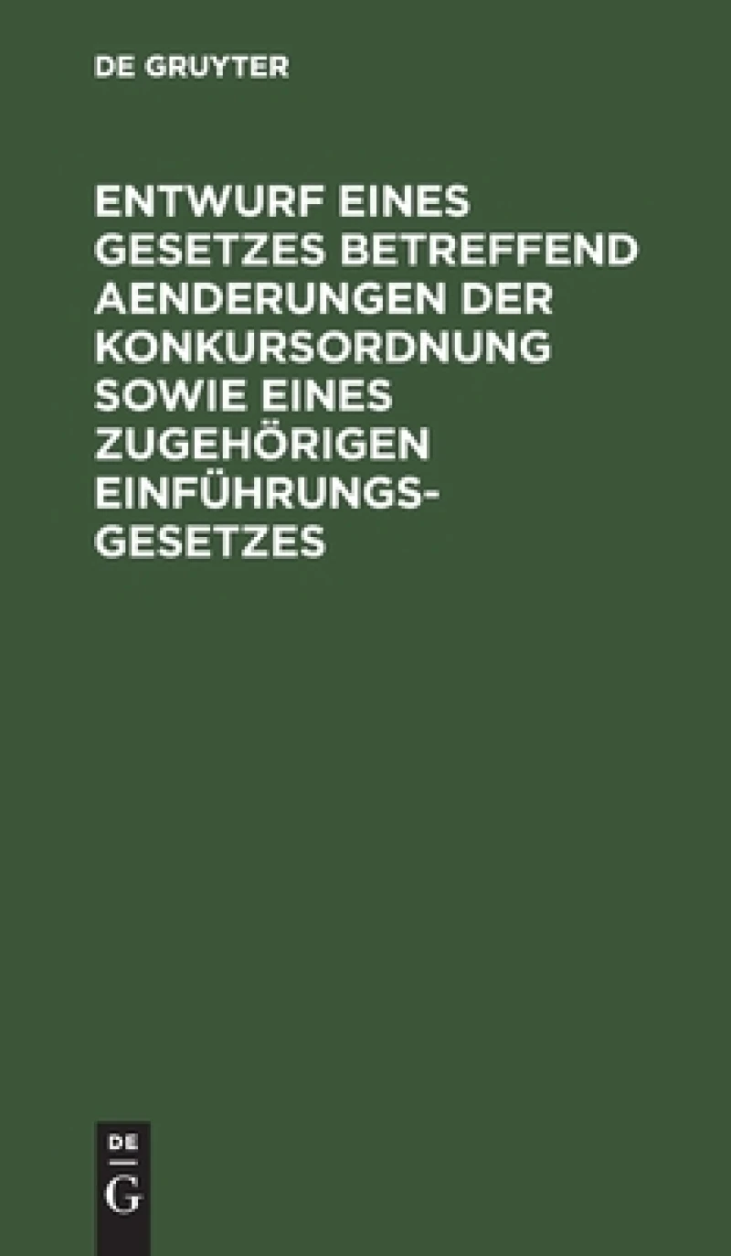 Entwurf eines Gesetzes betreffend Aenderungen der Konkursordnung sowie eines zugehörigen Einführungsgesetzes