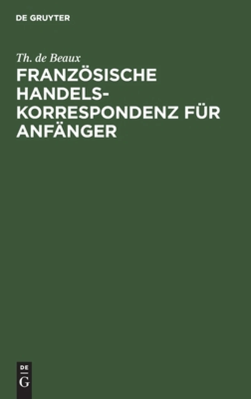 Französische Handelskorrespondenz Für Anfänger