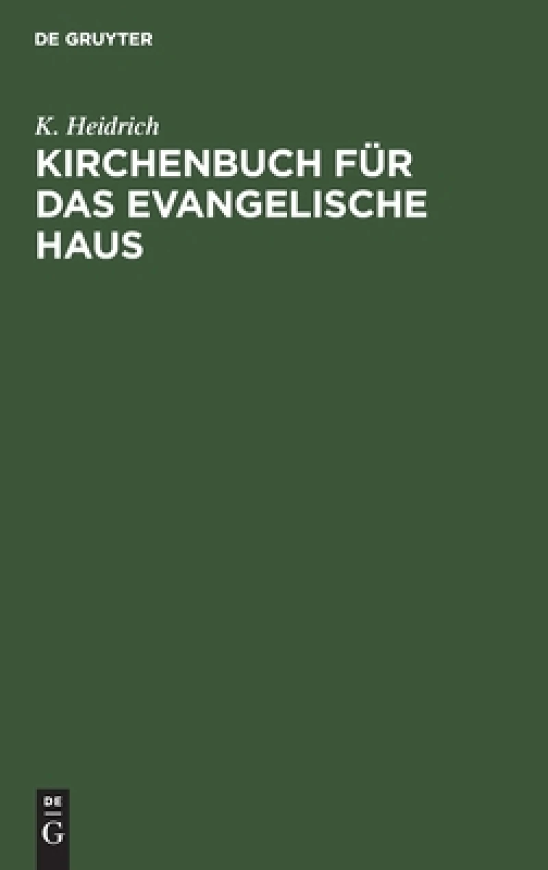 Kirchenbuch Für Das Evangelische Haus