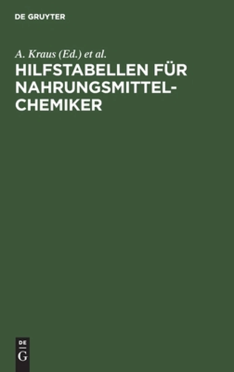 Hilfstabellen Für Nahrungsmittel-chemiker