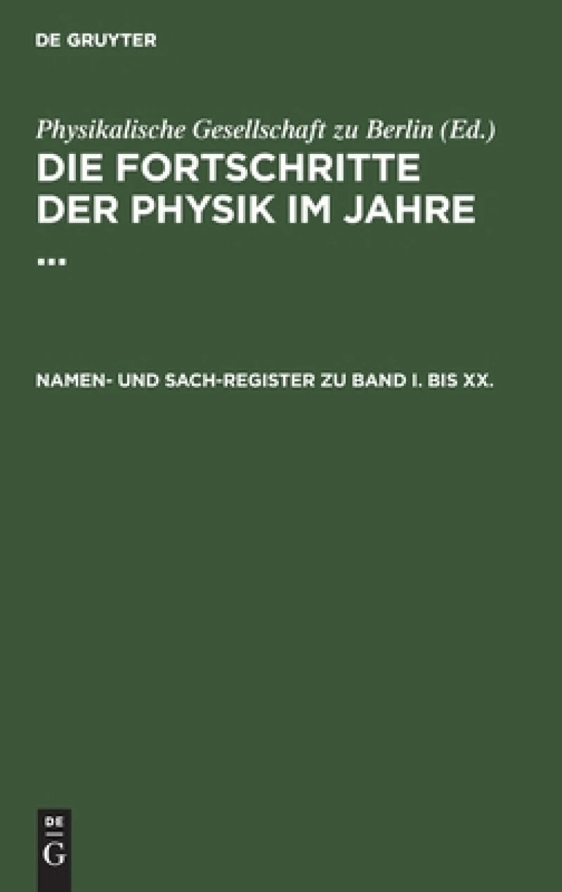 Namen- und Sach-Register zu Band I. bis XX.