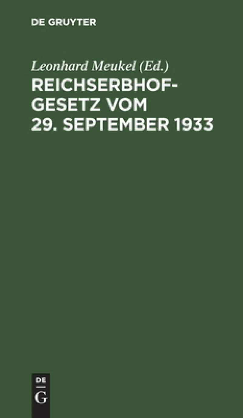 Reichserbhofgesetz vom 29. September 1933