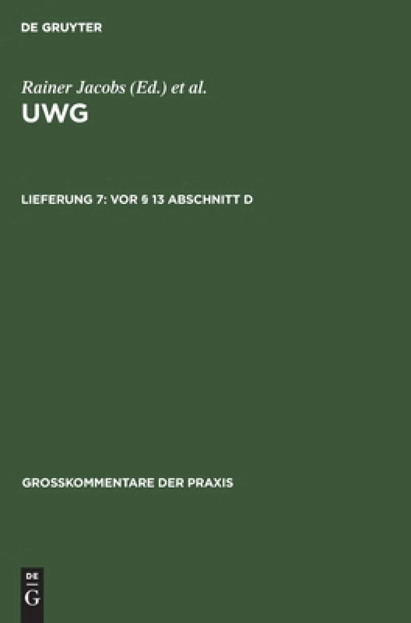 Vor § 13 Abschnitt D