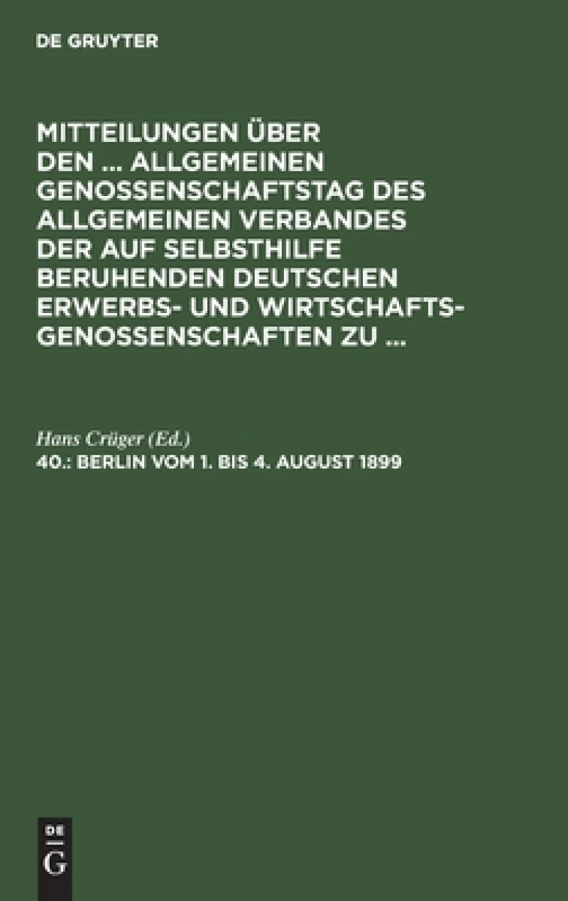 Berlin, Vom 1. Bis 4. August 1899