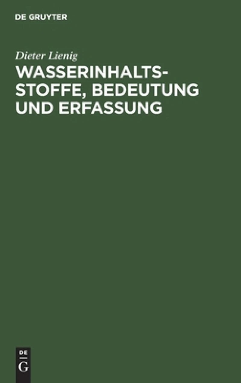 Wasserinhaltsstoffe, Bedeutung Und Erfassung