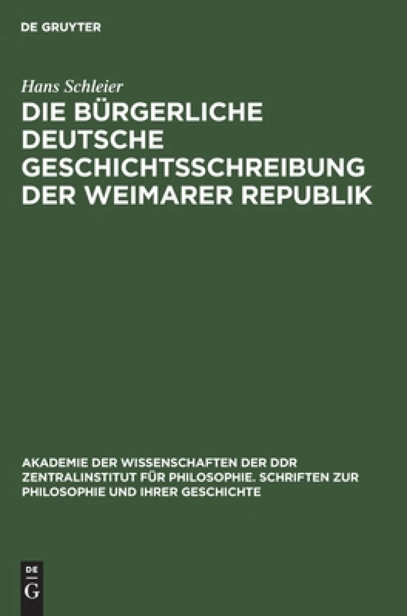 bürgerliche deutsche Geschichtsschreibung der Weimarer Republik
