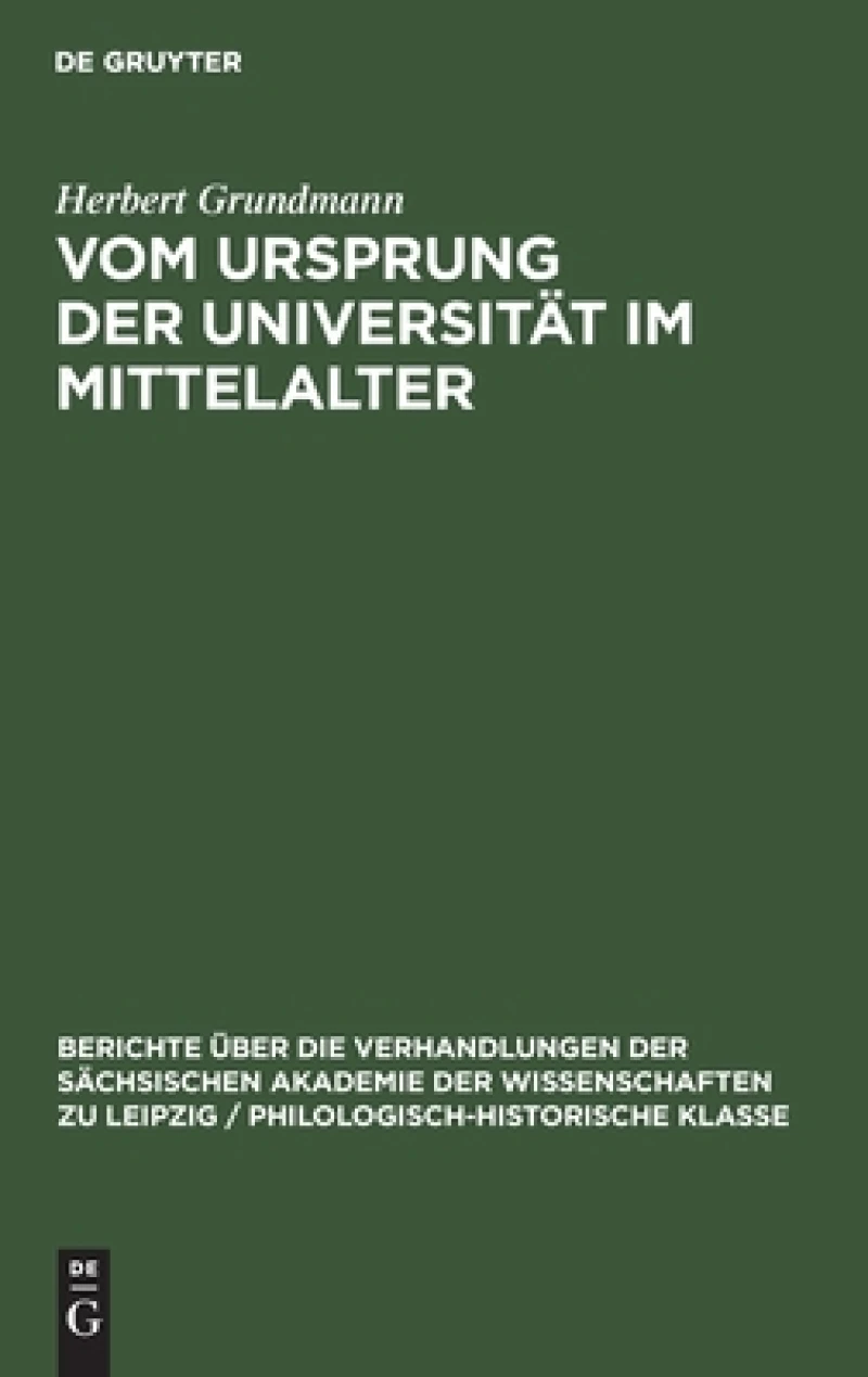 Vom Ursprung Der Universität Im Mittelalter