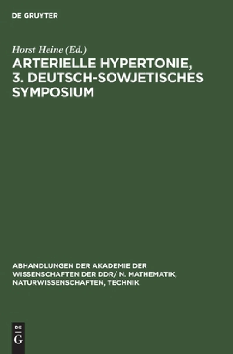 Arterielle Hypertonie, 3. Deutsch-sowjetisches Symposium
