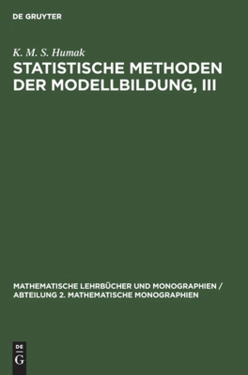 Statistische Methoden der Modellbildung, III