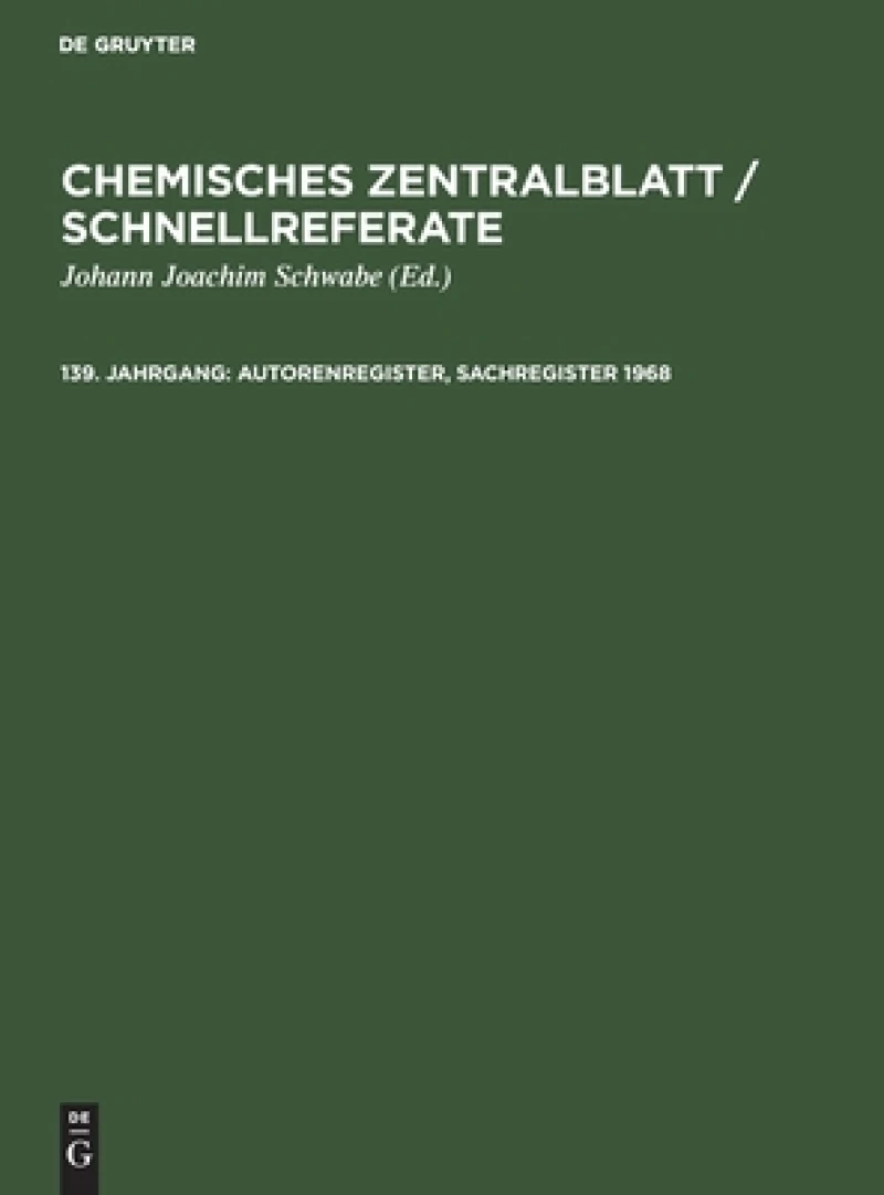 Autorenregister, Sachregister 1968