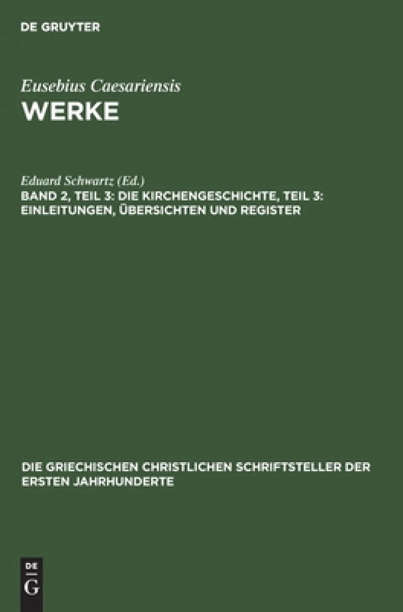 Kirchengeschichte, Teil 3: Einleitungen, Übersichten und Register