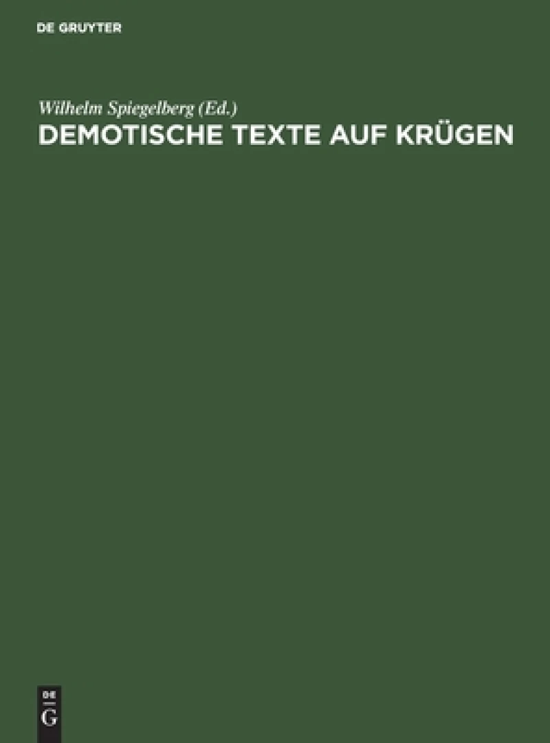 Demotische Texte Auf Krügen