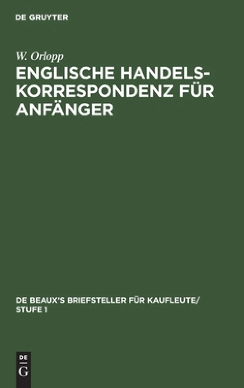 Englische Handelskorrespondenz Für Anfänger